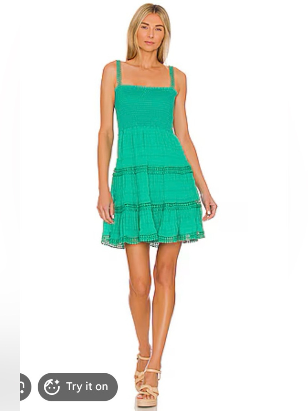 BB Dakota Steve Madden Happy Tiers Dress in Vivid Green